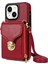 Iphone 13 Mini Telefon Kılıfı 5.4 Inç Crossbody Card Tutucu Pu Deri Kaplamalı Tpu Kickstand Fermuar Kapak-Kırmızı (Yurt Dışından) 1