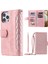 Iphone 13 Pro Max Telefon Kılıfı 6.7 Inç Düşme Koruması Fermuarı Pocket Rhombus Doku Pu Deri Cüzdan Kapak Standı Strap Kart Tutucu-Pembe (Yurt Dışından) 1