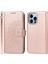 Iphone 13 Pro Telefon Kılıfı Doku Deseni Desenli Dikiş Tasarım Anti-Drop Pu Deri Cüzdan Kabuğu 6.1 Inç-Rose Altın (Yurt Dışından) 1