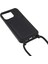 Iphone 13 Pro Max Telefon Kılıfı Sıvı Silikon Kılıf 6.7 Inç Kart Yuvası Strap-Black ile Koruyucu Telefon Kapağı (Yurt Dışından) 3