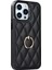 Iphone 13 Pro Max Telefon Kılıfı Pu Derisi+Tpu Telefon Kılıfı Dikiş Rhombus Ring Tutucu Kickstand Telefon Kapak Black (Yurt Dışından) 1