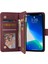 Iphone 13 Pro Max Telefon Kılıfı 6.7 Inç Pu Deri Çok Kart Yuvaları Telefon Cüzdan Stand Kapağı Fermuar Cep Tasarım Anti-Drop Kasa Kırmızı (Yurt Dışından) 2