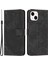 Iphone 13 Mini Stand Cüzdanı Pu Deri Telefon Kılıfı Cilt Touch Hatları Baskılı Kapak Black (Yurt Dışından) 1
