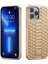 Iphone 13 Pro Max Telefon Kılıfı 6.7 Inç Slip Grip Snake Doku Pu Deri Kaplamalı Pc Arka Kabuk Elektrapan Kenar Cep Telefonu Kapak Sarı (Yurt Dışından) 1