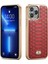 Iphone 13 Pro Max Telefon Kılıfı 6.7 Inç Slip Grip Snake Doku Pu Deri Kaplamalı Pc Arka Kabuk Elektrapan Kenar Cep Telefonu Kapak-Kırmızı (Yurt Dışından) 1