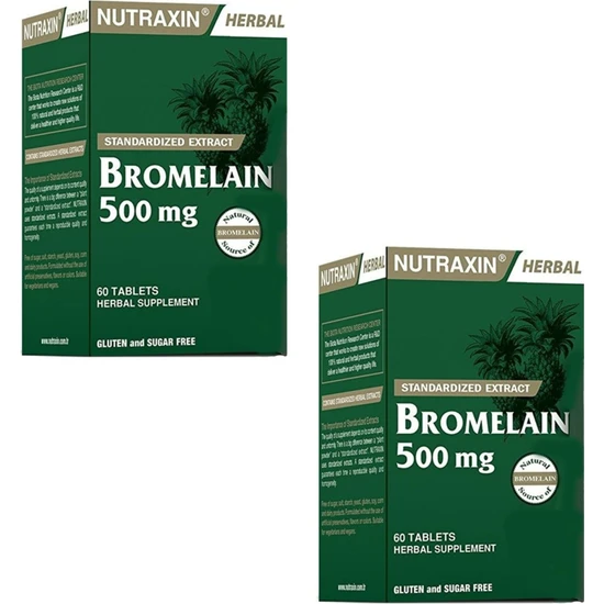 Nutraxin Bromelain 500 mg 60 Tablet 2 ADET