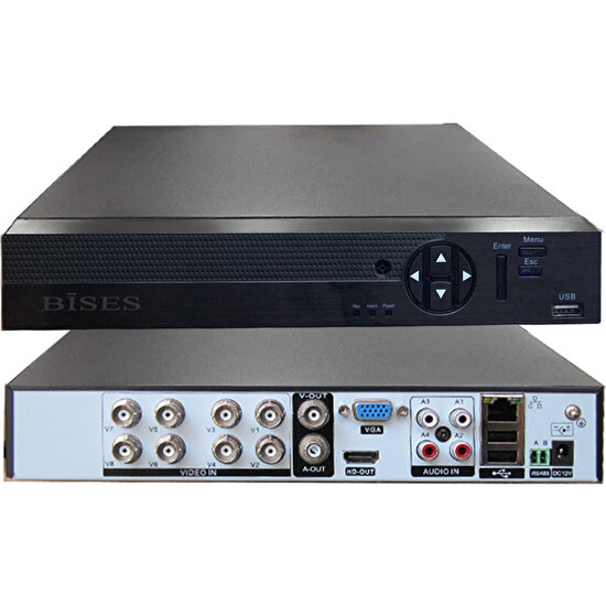 Bises 8 Kanal 5 Megapiksel Gerçek 1080P (1920X1080) Kayıt H265+ Ahd Güvenlik Kamerası Sistemleri Kayıt Cihazı BS-9008P