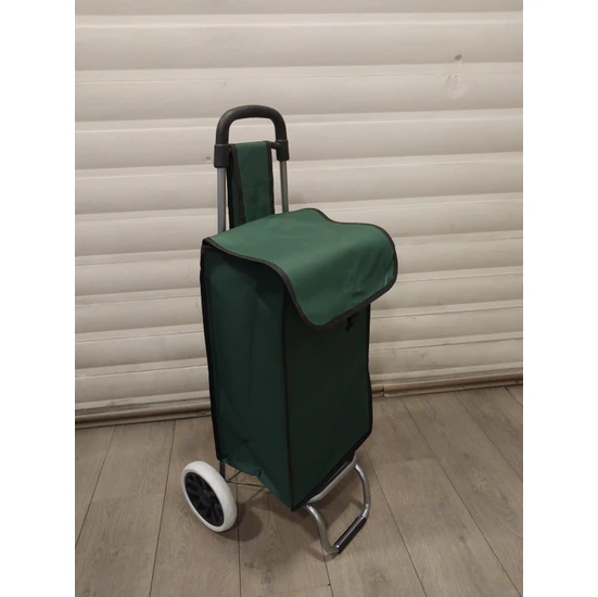 Ceybag Pazar Arabası Ses  Yapmaz Silikon Tekerlekli Yeşil