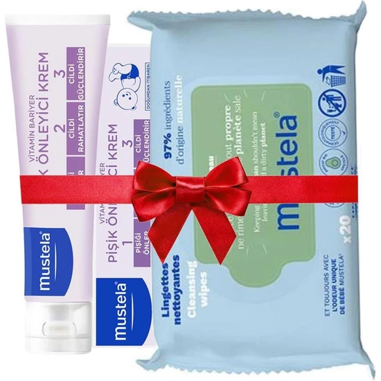 Mustela Vitamin Barrier 1-2-3 Cream 100 ml Pişik Kremi + 60'lı Ekolojik Islak Mendil