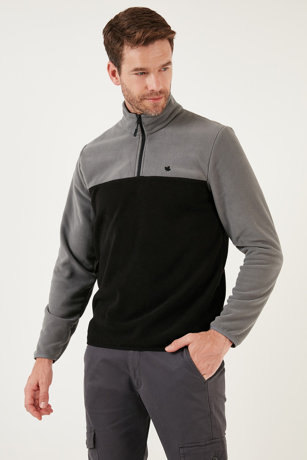 Buratti Regular Fit Fermuarlı Dik Yaka Kışlık Şardonlu Polar Erkek Polar 5906016