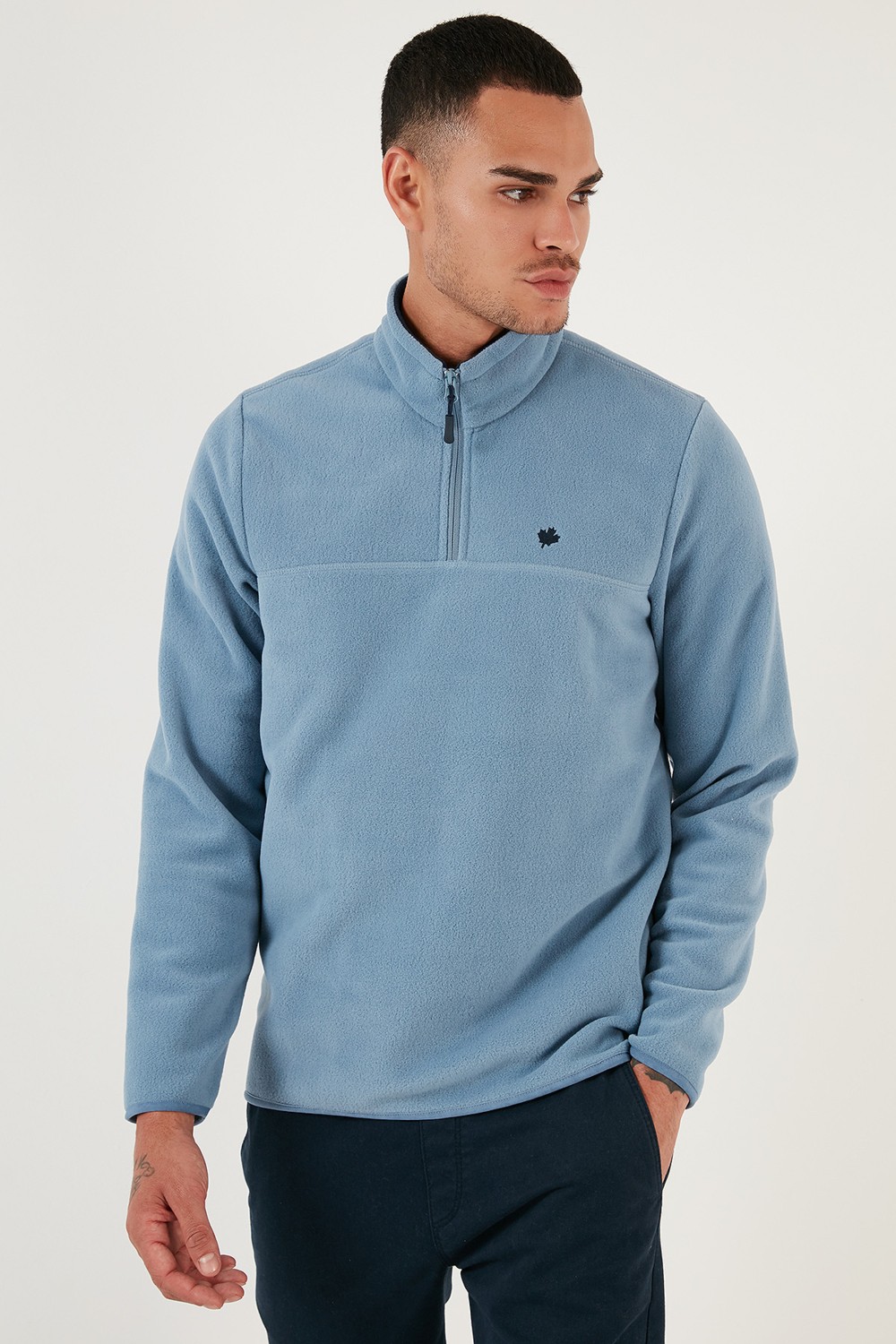 Buratti Slim Fit Anti-Pilling Tüylenme Yapmayan Bato Yaka Kışlık Şardonlu Polar Erkek POLAR 5906001