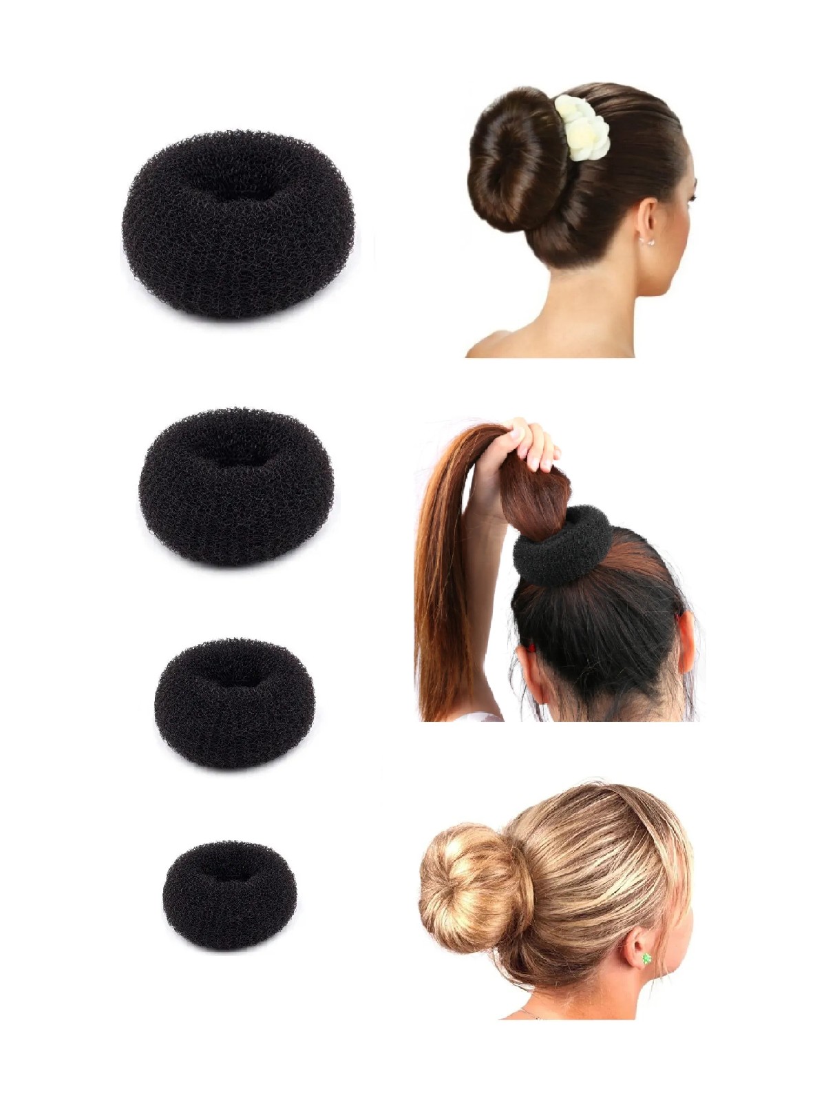 Güncel Vitrin Kadın Sünger Topuz Tokası 4 Boy 6CM-8CM-9CM-11CM Taşsız Bijuteri