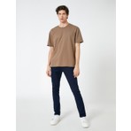 Koton Slim Fit Kot Pantolon Cepli Düğmeli