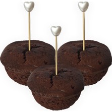 TM Tasarım Mağazası 50 Adet Dekoratif Küçük Kalp Inci Boncuklu Kokteyl Kürdanı 6,5 cm - Kalp 8 mm