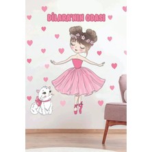 Sevimli Balerinler Kız Çocuğu Için Isme Özel Sticker Seti