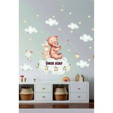 Kt Grup Sevimli Tavşancık ve Ayıcık Isimli Çocuk ve Bebek Odası Kişiselleştirilebilir Sticker Seti