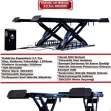 Worldforce 5500 kg Makaslı Lift Hidrolik Sistem Tam Otomatik Ağır Vasıtalara Uyumlu 380V 3,2kw Resepsiyon Oto Lift