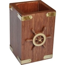 Marintek Ahşap Kalemlik Dümen Figürlü 7X7X105 cm