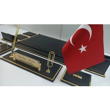 Yeşil Sümen Promosyon Siyah ve Gold Deriden Oluşan Lüks Tasarım Sümen ve Makam Takımı