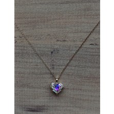 La Lavinia Gold Zirkon Taşlı Çelik Pembe Kalp Kolye
