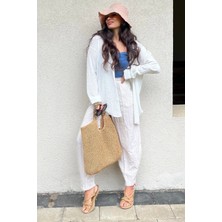 Oversize Bürümcük Kumaş Gömlek