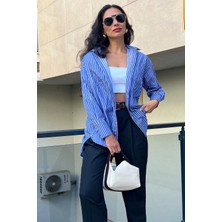 Çizgili Oversize Gömlek