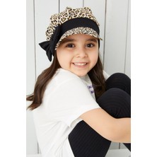 Babygiz Kız Çocuk Leopar Vizyerli 4 Mevsim Şapka Bere -Yumuşak Penye New Design