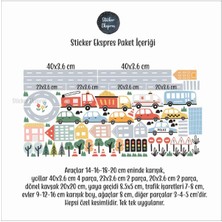 Sticker Ekspres Yollar Araçlar ve Trafik Çocuk Odası Duvar Sticker Seti