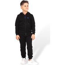 Karb Unisex Kız ve Erkek Çocuk Kapüşonlu Fermuarlı Alt ve Üst Eşofman Takım Yüzde Yüz Pamuk