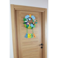 Renkli Hayallerim Arda Isimli Safari Bebek ve Hastane Odası Kapı Süsü