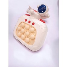 Popit Toys Elektronik Popit, Quick Push Konsol Uçan Astronot Model Beyaz