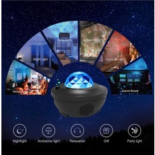 MR Shopping LED Projektör Yıldızlı Gökyüzü Galaxy Light Uzaktan Kumandalı/ Bluetooth Müzik Çalar/ Disko Topu