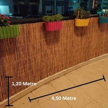 özgazi 120 Cm x 4.50 Metre Hasır Kamış Balkon Çiti Bahçe Çiti Dekorasyon Gölgelik