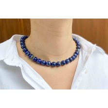 NehirTaş Sertifikalı   Lapis Lazuli Taşı Doğaltaş Kolye 10 mm