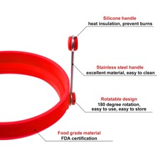 Yiqln Paket Silikon Yumurta Halkaları, 4 Inç Gıda Sınıfı Yumurta Pişirme Halkaları, Yapışmaz Kızarmış Yumurta Halkası Kalıbı, Gözleme Kahvaltı Sandviçleri, 2 Silikon Fırçalı (Yurt Dışından)