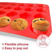 Yiqln Yapışmaz Silikon Mini Muffin ve Cupcake Fırın Tavası 24 Bardak, Bpa Içermez, %100 Silikon ve Bulaşık Makinesinde Yıkanabilen Pişirme Gereçleri (Yurt Dışından)