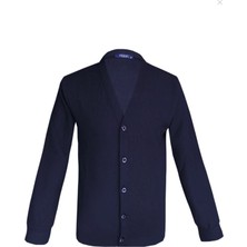 Süvari Rahat Kalıp Waffle Desenli Düğmeli Triko Hırka