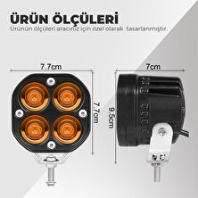 C9 40W Baja Style 8 cm Ultra Parlak LED Projektor Off Road (Turuncu ve Sarı Seçenekleri Ile)