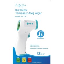 Life Net Medikal Temassız Ateş Ölçer Kızıl Ötesi Vücut ve Alından Termometre 11C FR-880