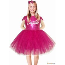 Masho Trend Barbie Kostümü - Barbi Elbise- Barbie Elbise Barbie Cosplay - Pembe Elbise Balo Kostümü