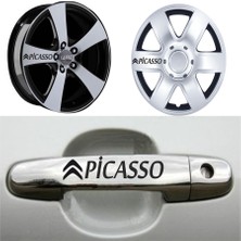 TSC Picasso Kapı Kolu Jant Sticker (10 Adet) Etiket Yapıştırma Z141