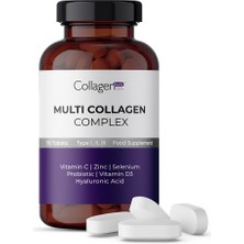 Collagen Forte Platinum Multi Collagen Complex, Hyalüronik Asit, Çinko, Selenyum, Vitamin C-E-D3 & Probiyotik, 90 Tablet