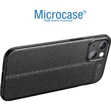 Microcase Iphone 15 Plus Leather Serisi Deri Efekt Silikon Kılıf - Siyah AL3337