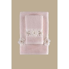Arliva Home Mıne Nakıslı 2lı Havlu Setı Gül Kurusu 30X50 50X80