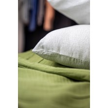 Cozyy Life Soft Yeşil Kendinden Desenli %100 Pamuklu 2'li Yastık Kılıfı 50X70