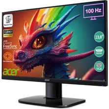 Acer KB242YH 23,8" 100Hz 1ms (Hdmı + Vga) Freesync Zeroframe Full Hd Va Monitör UM.QK2EE.H01