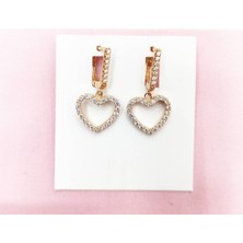 Oriental Rose Gümüş Kalp Küpe