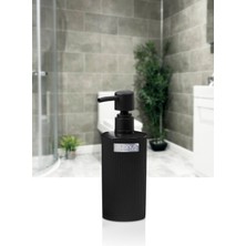 Okyanus Home Mina Siyah Yuvarlak Çizgili Sıvı Sabunluk Modern Tasarım ve Kolay Temizlik