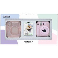 Fujifilm Instax Mini 12 Pembe Fotoğraf Makinesi 10'lu Film ve Pleksi Kılıf Bundle Box