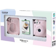 Fujifilm Instax Mini 12 Pembe Fotoğraf Makinesi 10'lu Film ve Pleksi Kılıf Bundle Box